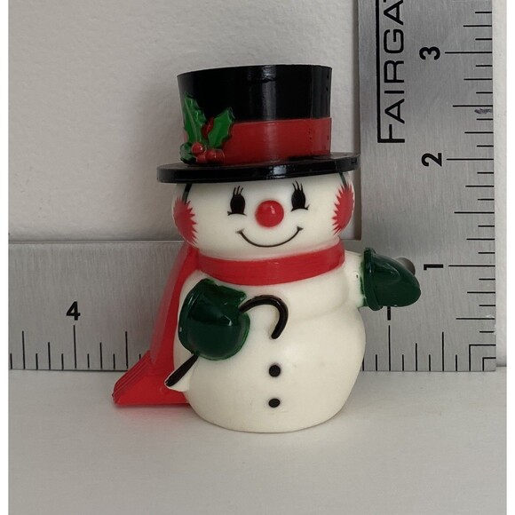 VTG Hallmark Christmas Salt Pepper Shakers Happy Merry Snowman Snow Woman Host - Picture 4 of 6